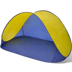 vidaXL Beach Tent Outdoor Foldable Water Proof Sun Shade Yellow