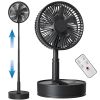 8-Inch Foldaway Oscillating Fan with Remote Control;  7200mAh Rechargeable Battery Operated