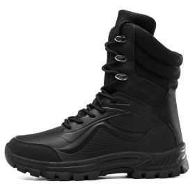 Tactical Shoes Men Hiking Boots Outdoor Camping Autumn Military Boots Microfiber Mountain Climbing Shoes Forces Equipment 39-45 (Color: Black, size: 43)