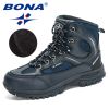 BONA 2022 New Designers Nubuck Shoes Men Outdoor Sports Tactical Male Boots Hiking Mountain Shoes Man Camping Climbing Footwear