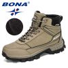 BONA 2022 New Designers Nubuck Hiking Shoes Men Trekking Tourism Camping Shoes Man Plush Warm Winter Anklt Boots Masculino Comfy